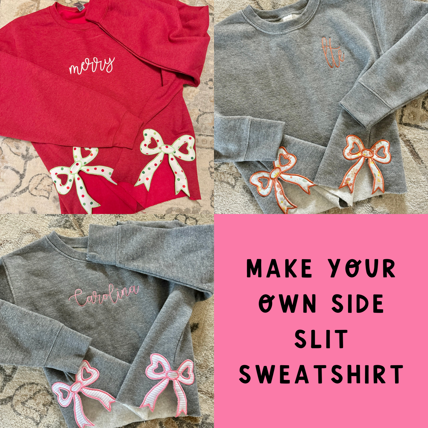 Side Slit Bow CUSTOM Sweatshirt