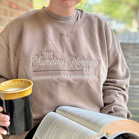 The Sunday Morning Club – Faith & Coffee Embroidered Apparel