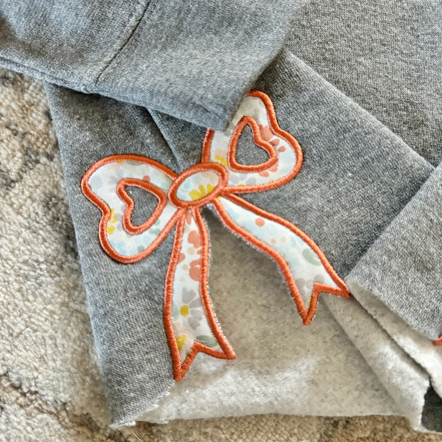 Side Slit Bow Sweatshirt
