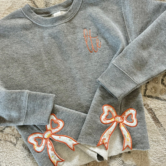 Side Slit Bow Sweatshirt