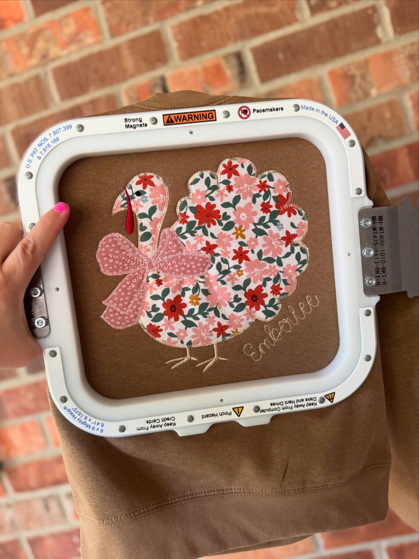 Girls Boho Floral Turkey Embroidered Sweatshirt – Girls Thanksgiving | Rabbit Skins