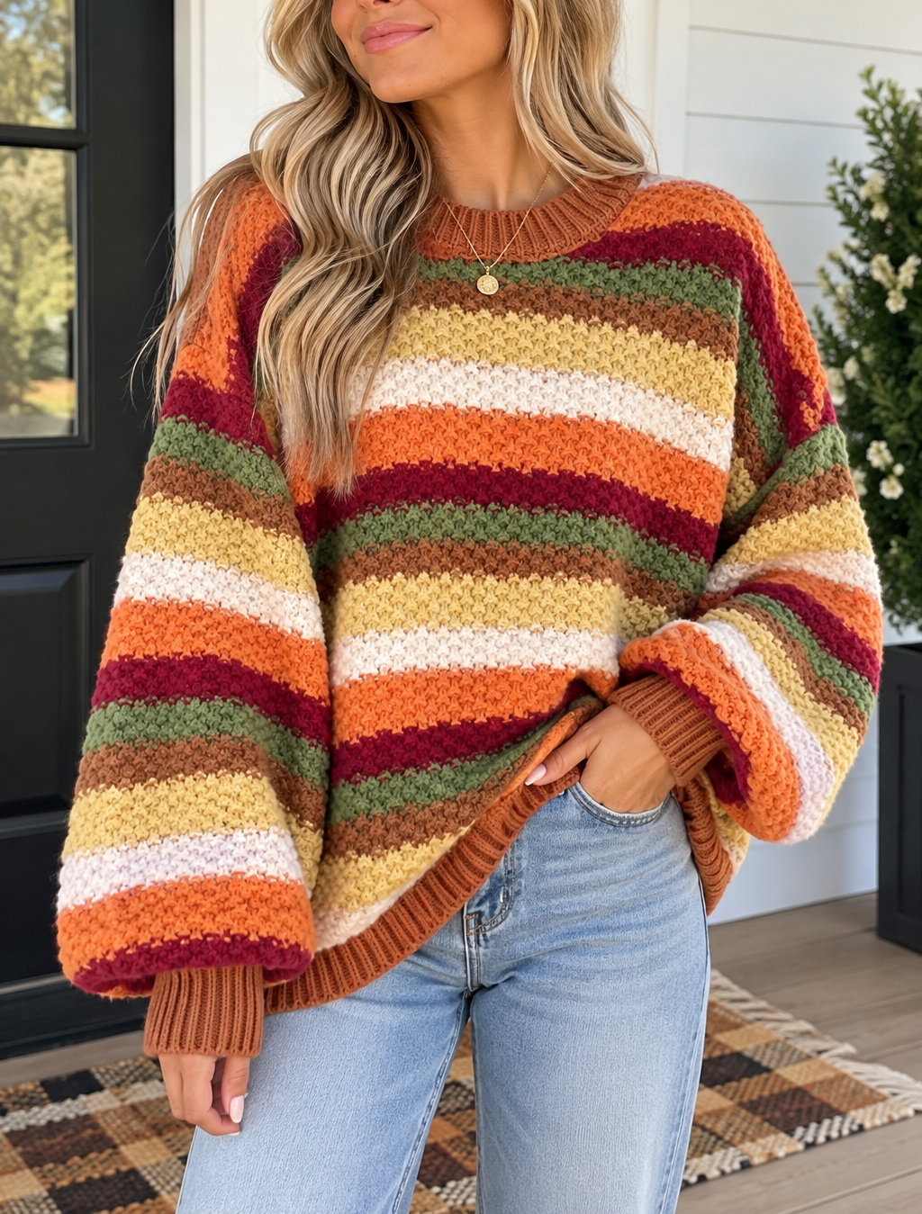Striped Knit Sweater