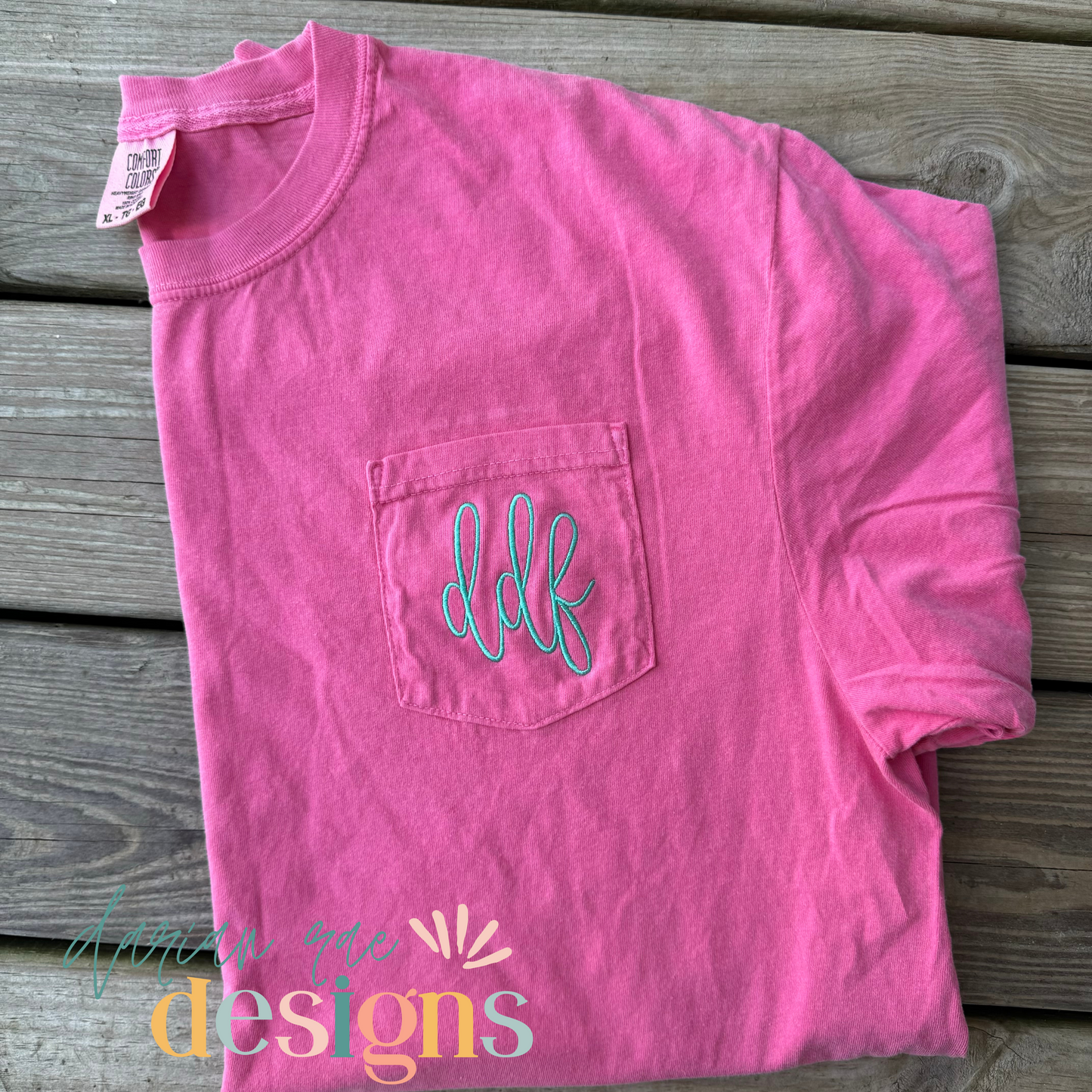 Mystery Comfort Comfort Colors Pocket Monogram Tee