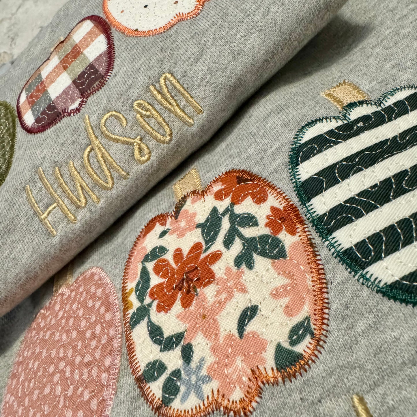 Quilted Pumpkin Trio Sweatshirt