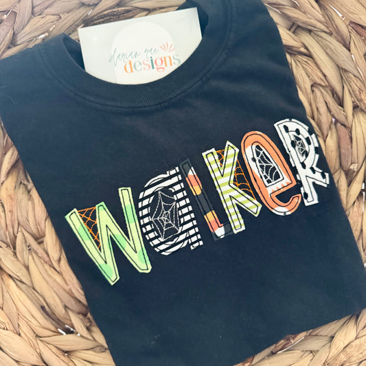 Boys Halloween Applique Name Tee