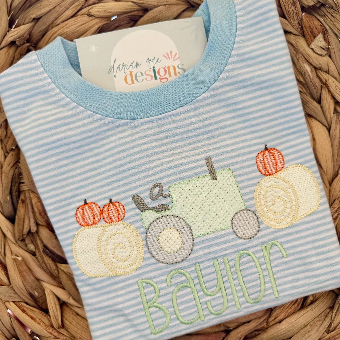 Tractor Hay Bale Stripe Tee