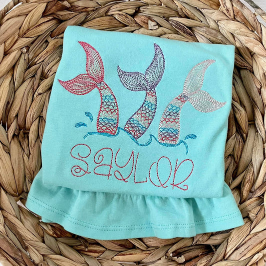 Shimmer Mermaid Tail Ruffle Tee