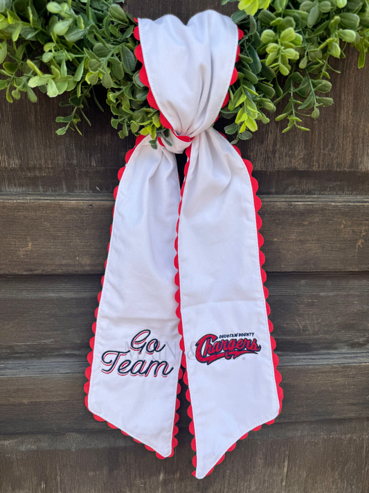 RicRac Chargers Wreath Sash
