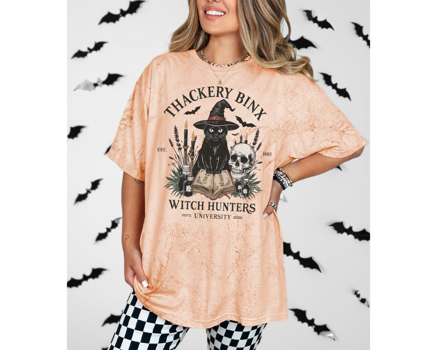 Thackery Binx Witch Hunters University Tee – Vintage Cat Halloween Shirt