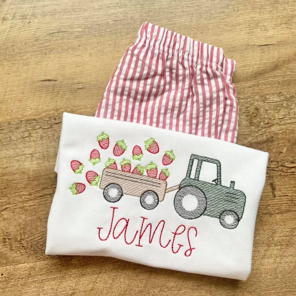 Tractor w/ Strawberries Shirt